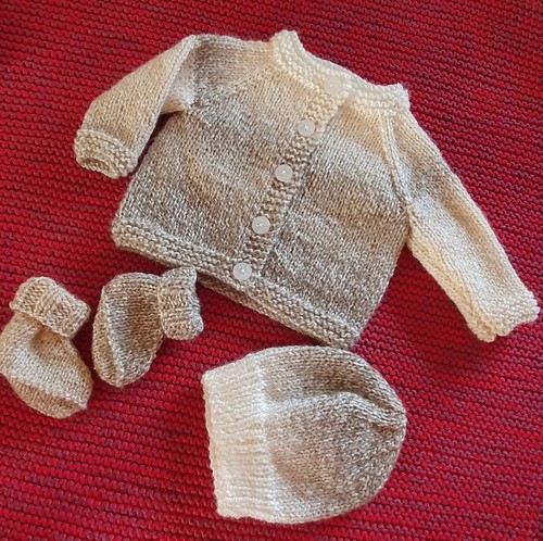 Hand knitted baby - baby's, set