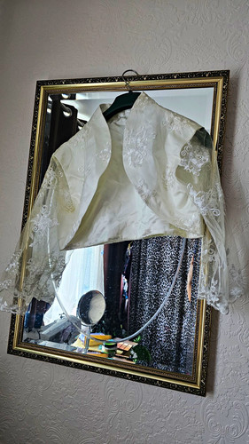 Ivory lace bridal bolero shrug - bridal,