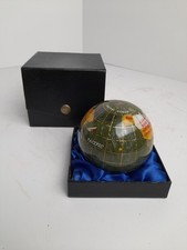 Vintage Gemstone World Globe Paperweight. 3". In Original Box