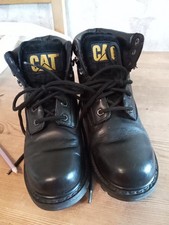 Caterpillar  Walking Machine Black Leather Boots Size 4uk Men Or Boys Excellent.