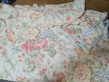 Vintage Pretty Single Floral Duvet Cover Lace Ribbon Frilled Trim Pillowcases