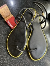Havaianas Una Pitang Womens Sandals Black Yellow New With Tag Size EUR 41/ UK 7