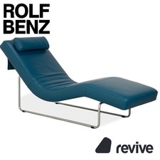 Rolf Benz 680 Leather Recliner Petrol Blue Manual Function