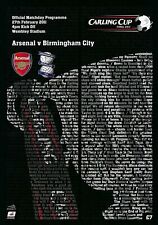 ARSENAL v BIRMINGHAM CITY LEAGUE CUP FINAL 2011 MINT CARLING CUP