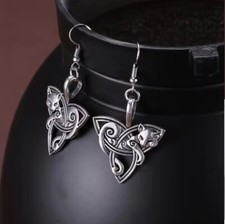 Celtic Cat Earrings Knot Drop