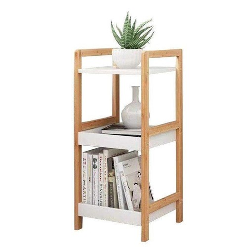 Bamboo storage trolley white - bamboo,