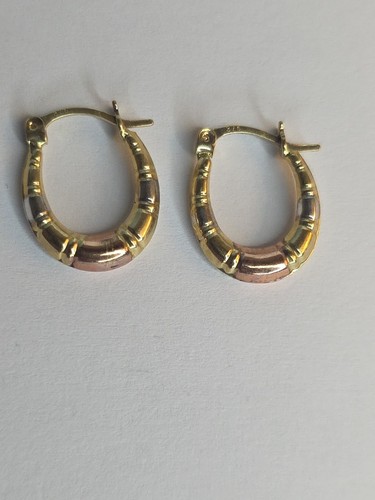 9ct gold three colour bamboo - gold,