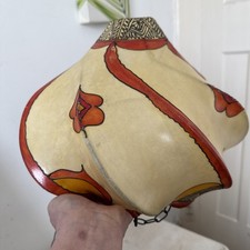 Vintage Boho Leather Ceiling Lampshade Hippy Chic 70s