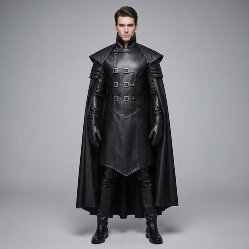 Men black leather - leather, gothic