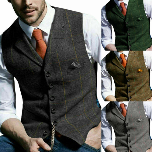 Men retro tweed wool blend - retro,