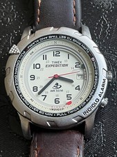Vintage TIMEX Quartz EXPEDITION INDIGLO Alarm Date Men's Watch WR50M