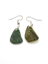 Ancient Roman Glass Earrings Green Patina Shards Handmade Jewelry 1500yrs