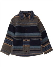 CANDA Boys Overcoat 13-14 Years Blue Striped Acrylic EA01