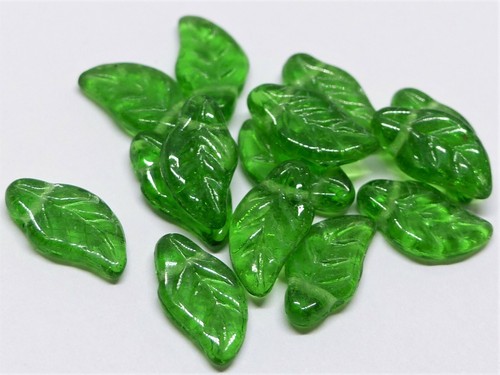 Czech glass leaf - czech,