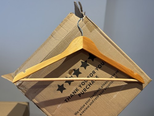 Natural wooden hangers - natural,
