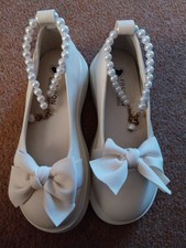 Girls Size 32 UK 13 White Fashion Shoes By Fashon Love My Shoes