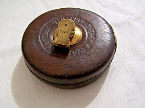 Vintage 1915 leather case tape - vintage,