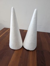 2 x 240mm High x 90mm Diameter - POLYSTYRENE CONES - Kids Craft/Sweet/Xmas Tree