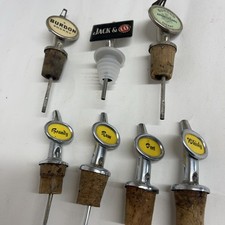 7 X Vintage Spirit Pourers Jack & Co Bourbon Rum Port Whiskey Brandy