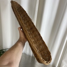 Vtg Extra Long 29” French Country Bread Basket Double Baguette Rustic Farmhouse