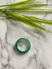 Agate Green Chunky Ring Size 7 Gemstone Crystal Healing Jewellery Unisex Chakra