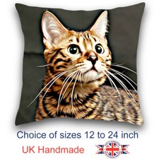 Bengal Cat Cushion Design, Cat Art Cushion, Bengal Cat Pillow