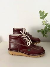 Kickers Burgundy Leather Boots 41 UK 7