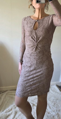 Reiss dusky pink lace bodycon - dusky,