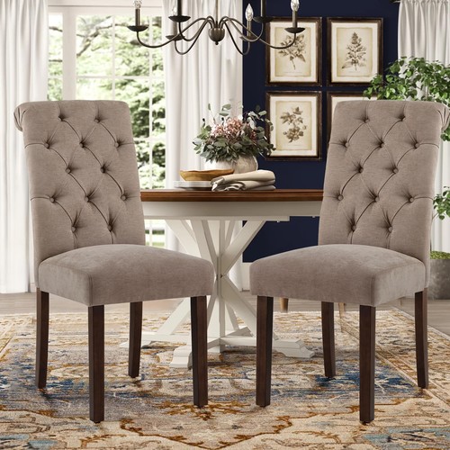 Button tufted dining chairs - tufted,