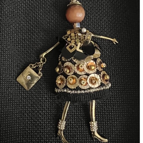 Paris doll pendant long 36 - pendant,
