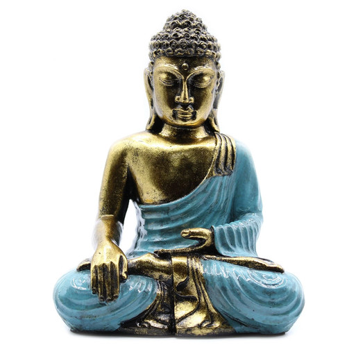 Teal gold buddha ornament - &,