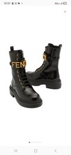 Fendi Rockoko Chelsea Womens Combat Boots - Black - 9.5 US