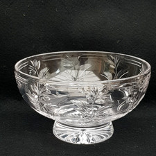 Stuart England Art Deco Crystal Glass bowl  pedestal Ludwig Kny Signed