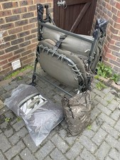 Nash Indulgence SS4 Airframe Bedchair Carp Fishing Bed, Pillow And Shroud