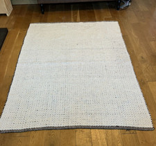 Handmade Chunky Loose Weave 100% Wool Area Rug, 5' x 7' (1.5mx2m) Cream ?Reversi