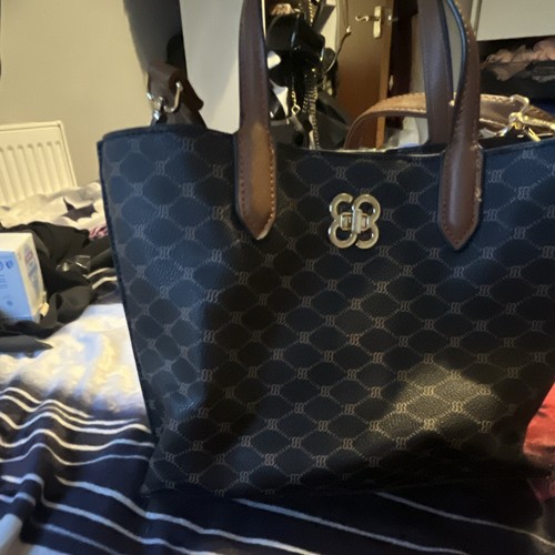 Bessie tote bag black - bessie, black/brown