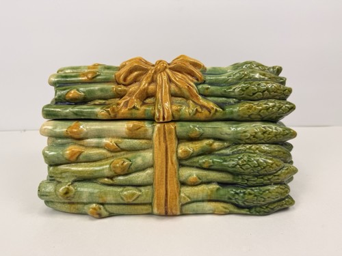 Majolica asparagus container - asparagus,
