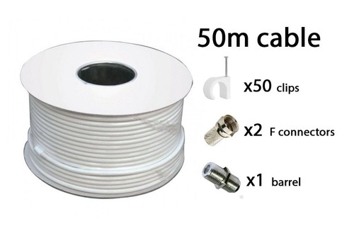 50m white rg6 satellite - 50m,