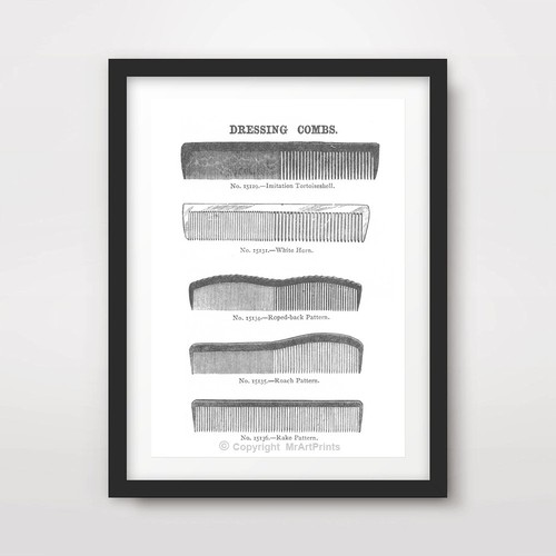 Comb chart art print poster - comb,