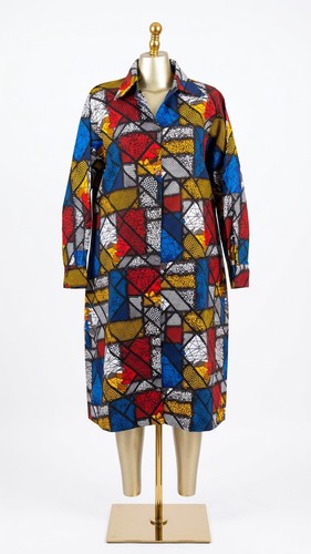 African print midi dress - , with