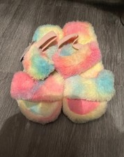 Ladies fluffy rainbow sandals uk 5 brand new