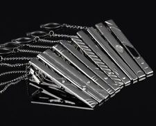42+ Styles Men’s Silver Tie Clip Stainless Steel Tone Clamp Bar Holder Pins NEW