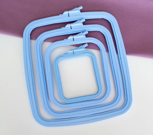 Blue embroidery hoops square - blue, hoops,