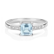 Aquamarine and Diamond Ring