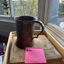 Antique Georgian Ale Vintage Copper Brass Tankard Mug Cup Public House