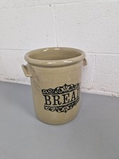 Vintage 30cm Tall X 20cm Moira Stoneware Pottery Crock Bread Bin Retro Plant Pot