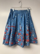 London Print Skirt Blue
