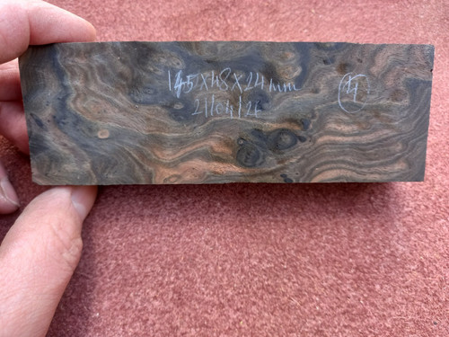 Mun ebony burl handle blank - ebony,