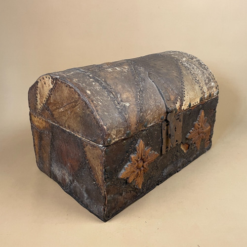 Domed indian wooden chest - indian,
