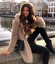 Zara Shaggy Textured Hooded Coat Jacket Size Small ASO Blogger Celebs Dr Who TV